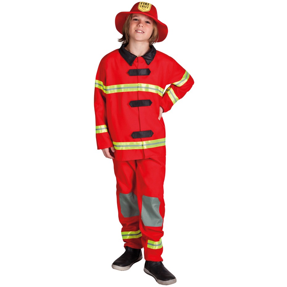 Feuerwehr Kostüm für Kinder, Größe:104/110